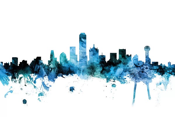 Blue Dallas, Texas Skyline