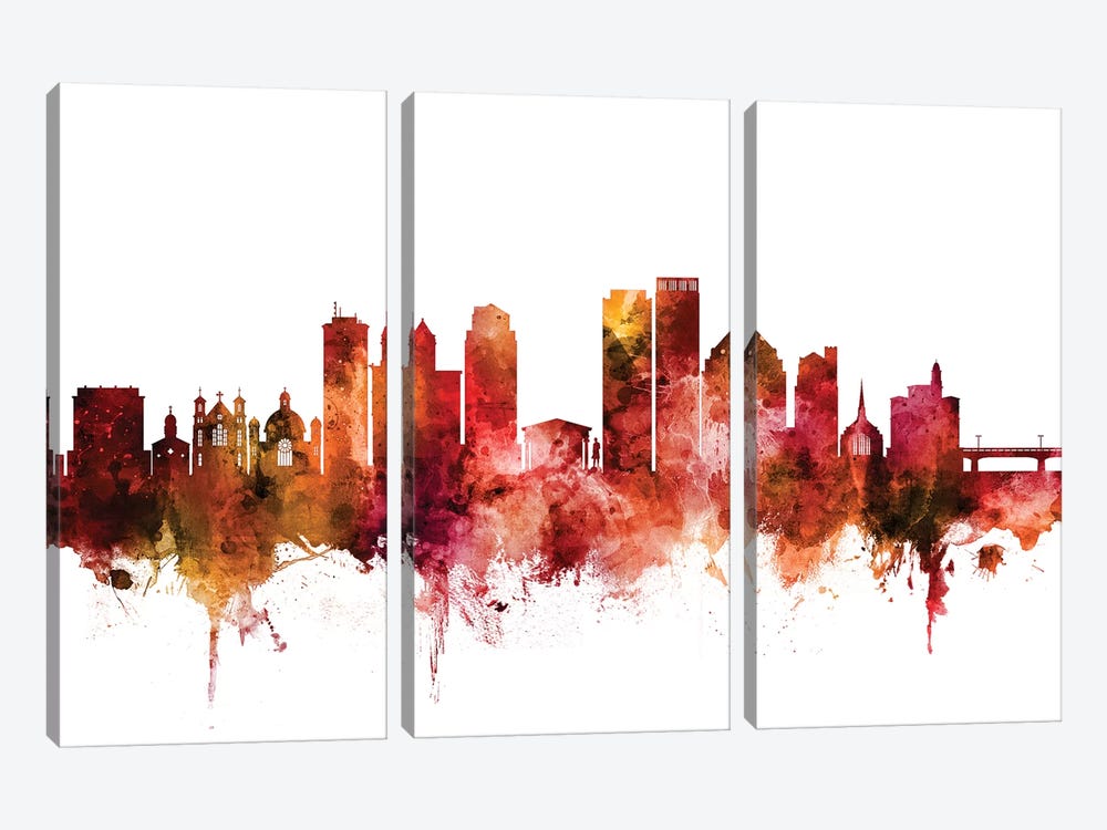 Dayton, Ohio Skyline by Michael Tompsett 3-piece Canvas Print