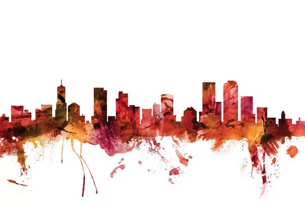Denver: Rusted Denver, Colorado Skyline by Michael Tompsett