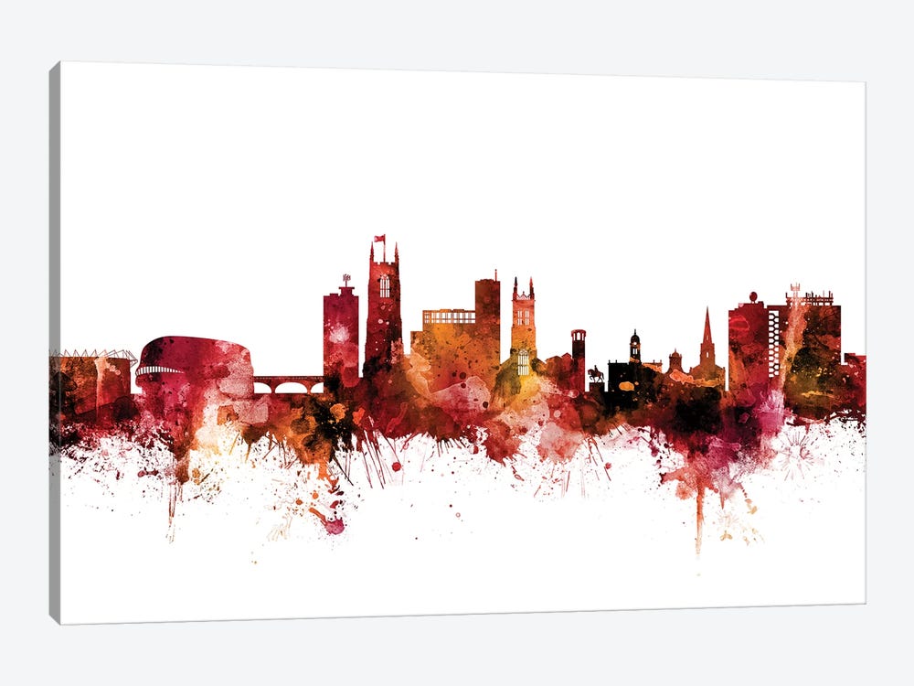 Derby, England Skyline by Michael Tompsett 1-piece Canvas Art Print