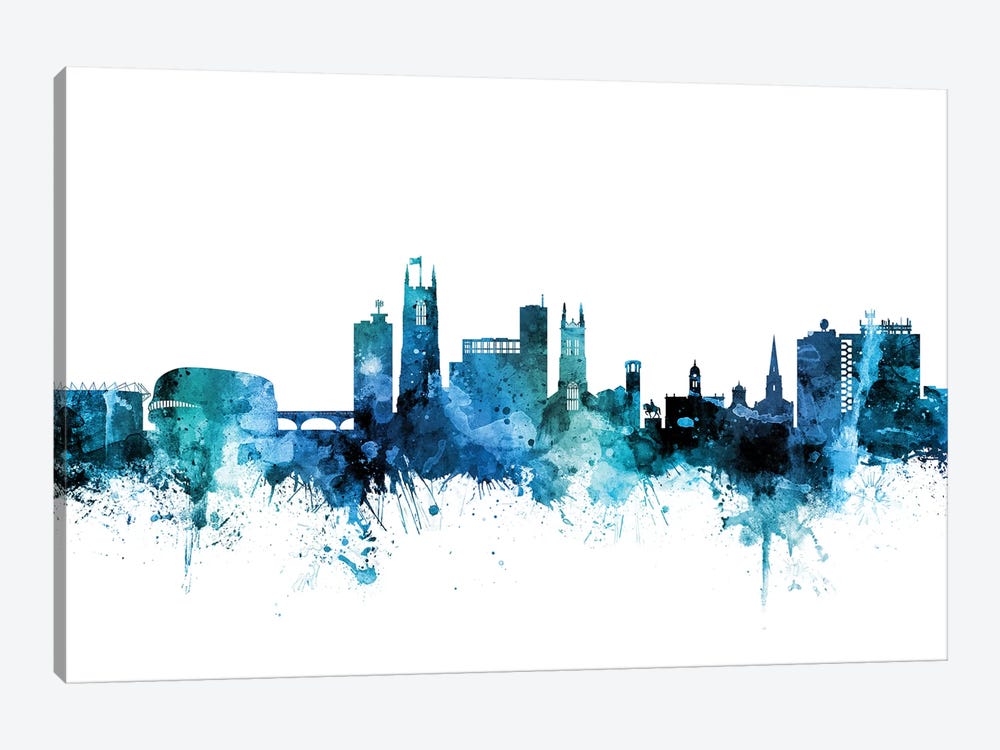 Derby, England Skyline by Michael Tompsett 1-piece Canvas Wall Art