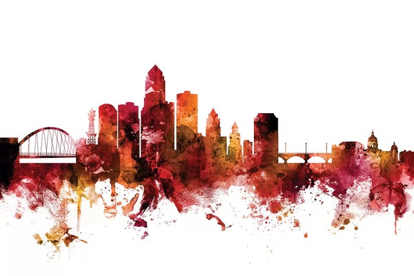 Iowa: Rusted Des Moines, Iowa Skyline by Michael Tompsett