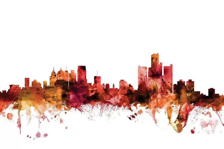 Rusted Detroit, Michigan Skyline