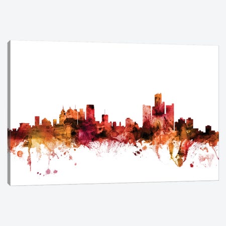 Detroit, Michigan Skyline Canvas Print #MTO1315} by Michael Tompsett Canvas Art Print