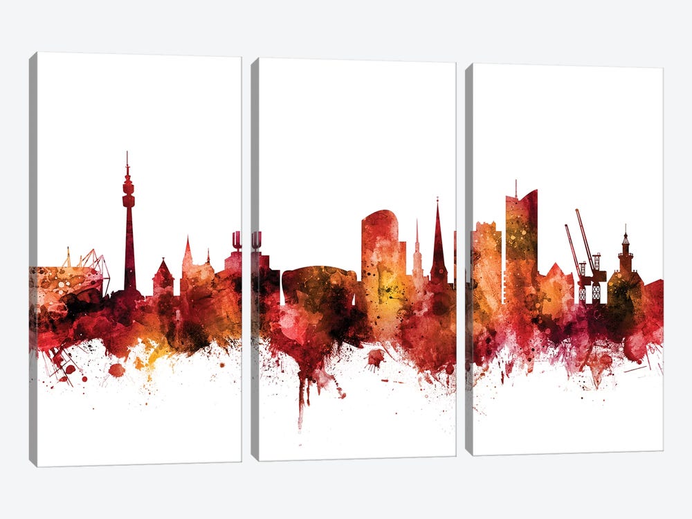 Dortmund, Germany Skyline by Michael Tompsett 3-piece Art Print
