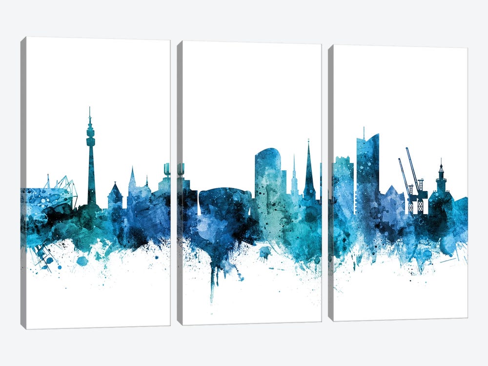 Dortmund, Germany Skyline by Michael Tompsett 3-piece Canvas Art