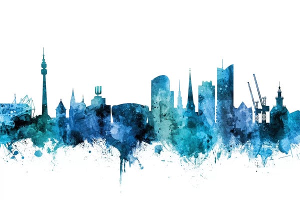 Blue Dortmund, Germany Skyline