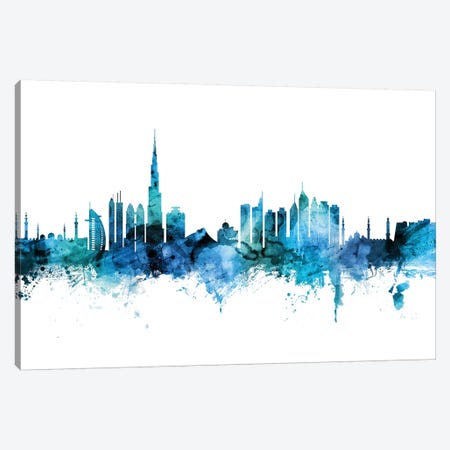 Dubai, UAE Skyline Canvas Print #MTO1321} by Michael Tompsett Canvas Art Print
