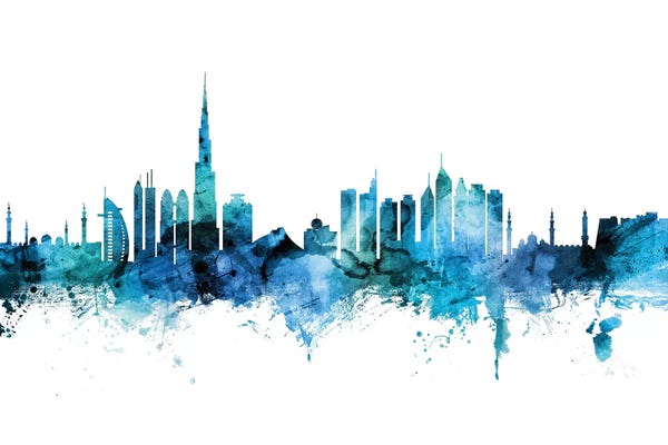 United Arab Emirates: Blue Dubai, UAE Skyline by Michael Tompsett