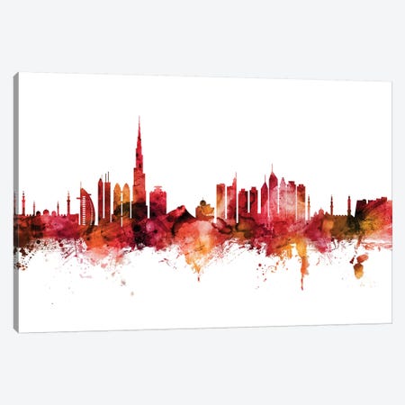 Dubai, UAE Skyline Canvas Print #MTO1322} by Michael Tompsett Canvas Art Print