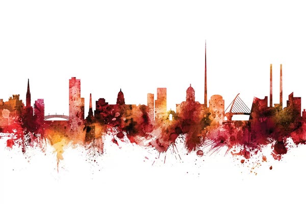 Dublin: Rusted Dublin, Ireland Skyline by Michael Tompsett