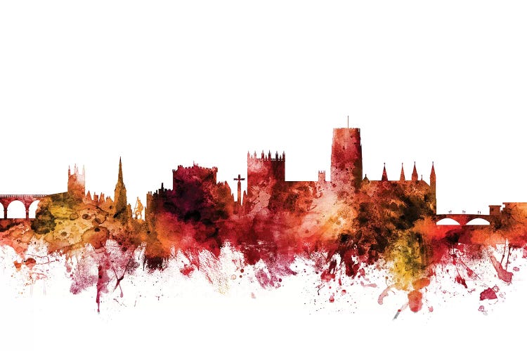 Rusted Durham, England Skyline Cityscape by Michael Tompsett wall art