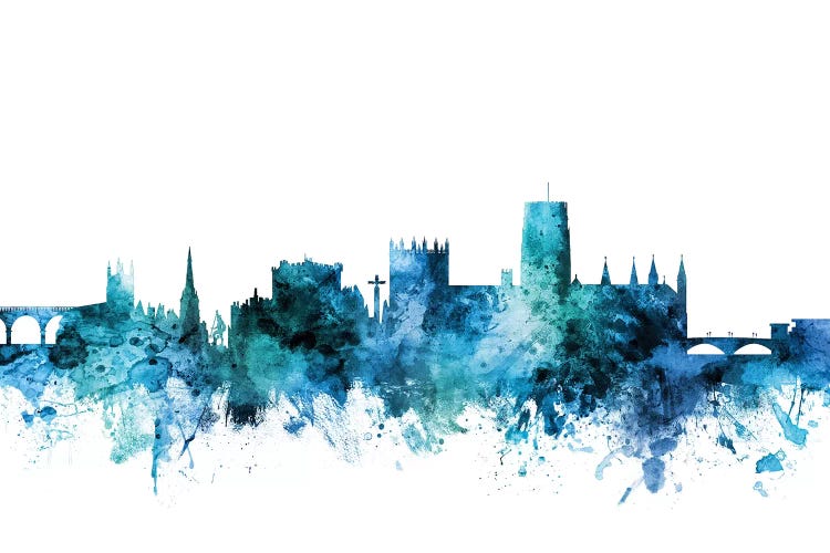 Blue Durham, England Skyline Cityscape