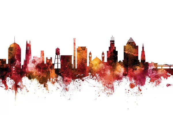 North Carolina: Rusted Durham, North Carolina Skyline by Michael Tompsett