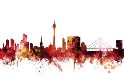 Rusted Düsseldorf, Germany Skyline by Michael Tompsett multi panel art