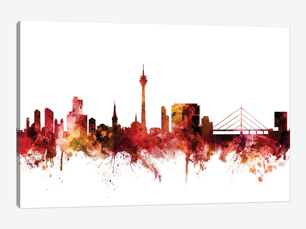 Düsseldorf, Germany Skyline by Michael Tompsett 1-piece Canvas Art