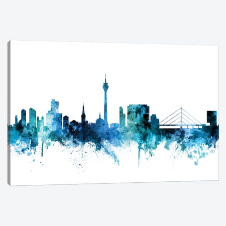 Düsseldorf, Germany Skyline Canvas Print #MTO1331} by Michael Tompsett Canvas Wall Art