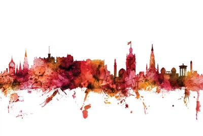 Rusted Edinburgh, Scotland Skyline by Michael Tompsett framed wall art