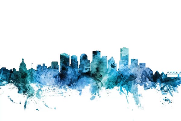Blue Edmonton, Canada Skyline