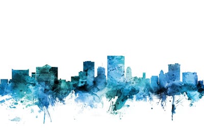 Blue El Paso, Texas Skyline by Michael Tompsett multi panel art