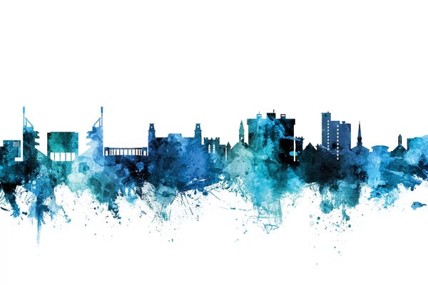 North Carolina: Blue Fayetteville, Arkansas Skyline by Michael Tompsett