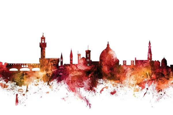 Florence: Rusted Florence, Italy Skyline by Michael Tompsett