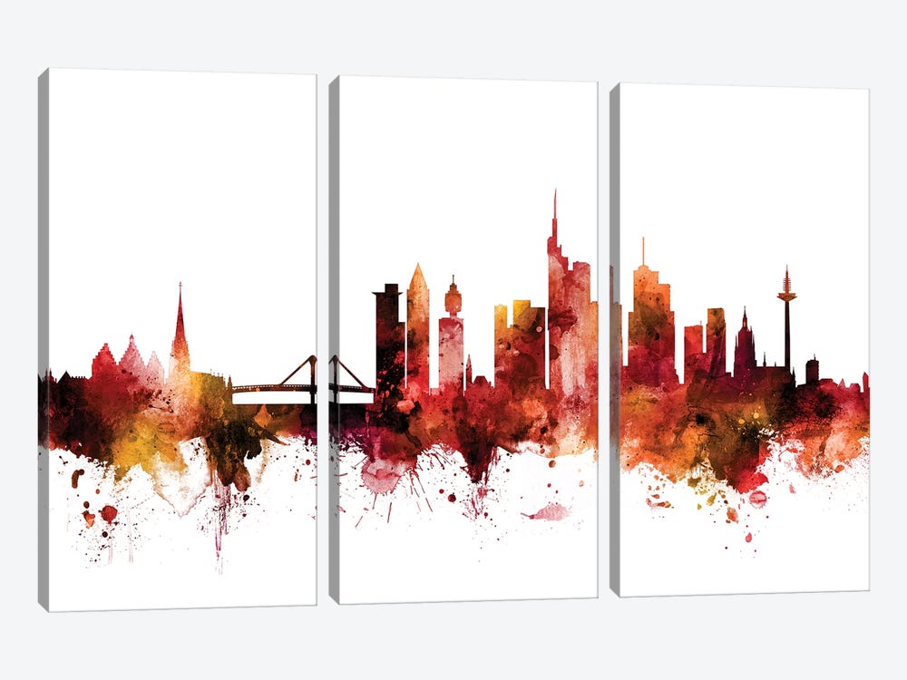 Frankfurt, Germany Skyline by Michael Tompsett 3-piece Canvas Print