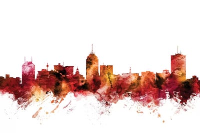 Rusted Fresno, California Skyline by Michael Tompsett art print