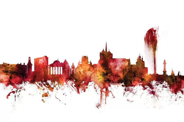 Rusted Geneva, Switzerland Skyline by Michael Tompsett wall art