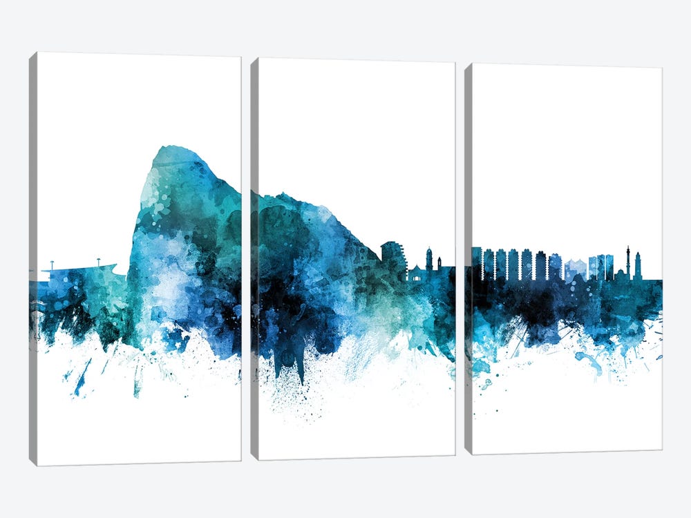 Gibraltar Skyline by Michael Tompsett 3-piece Canvas Print