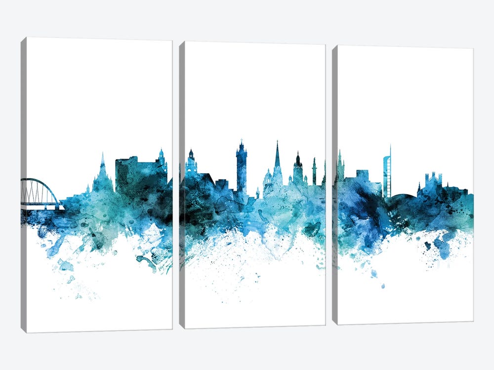 Glasgow, Scotland Skyline by Michael Tompsett 3-piece Canvas Print