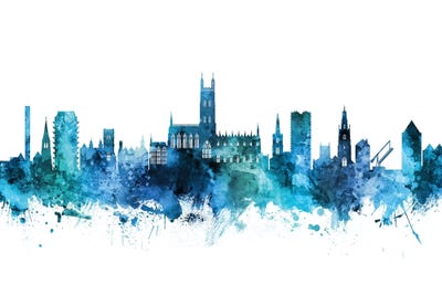 Blue Gloucester, England Skyline by Michael Tompsett canvas print