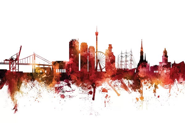 Gothenburg: Rusted Gothenburg, Sweden Skyline by Michael Tompsett