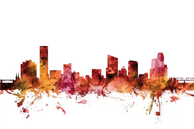 Rusted Grand Rapids, Michigan Skyline by Michael Tompsett wall art
