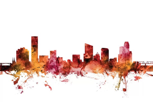 Grand Rapids: Rusted Grand Rapids, Michigan Skyline by Michael Tompsett