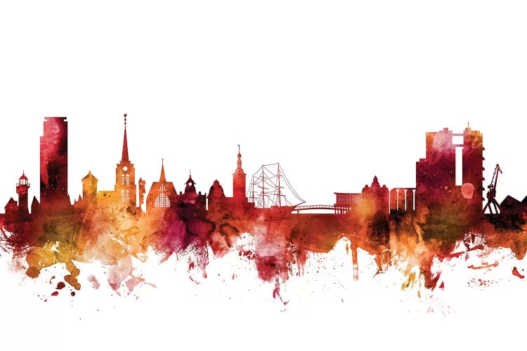 Rusted Halmstad, Sweden Skyline by Michael Tompsett wall art