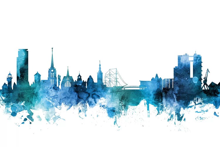 Blue Halmstad, Sweden Skyline