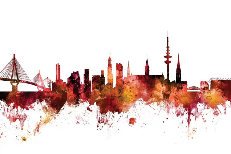 Rusted Hamburg, Germany Skyline by Michael Tompsett wall art