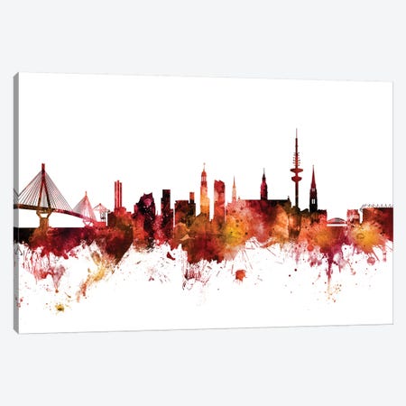 Hamburg, Germany Skyline Canvas Print #MTO1375} by Michael Tompsett Canvas Art Print
