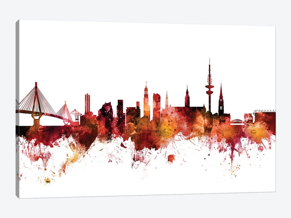 Hamburg, Germany Skyline by Michael Tompsett 1-piece Canvas Art Print