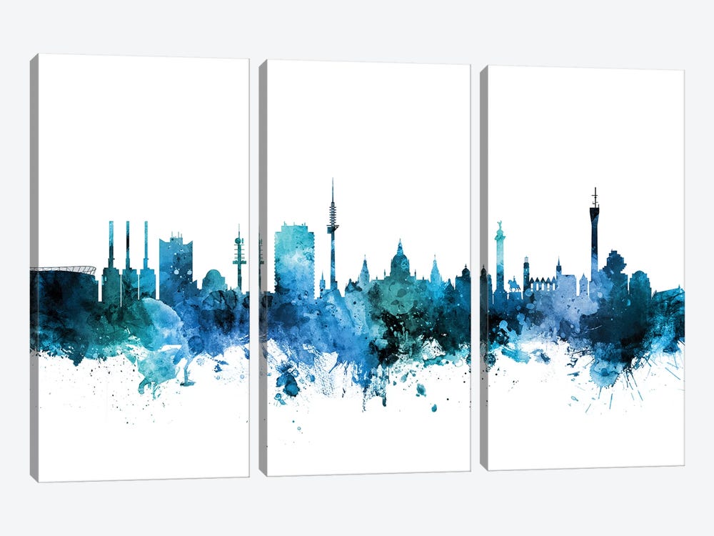 Hannover, Germany Skyline by Michael Tompsett 3-piece Canvas Art Print