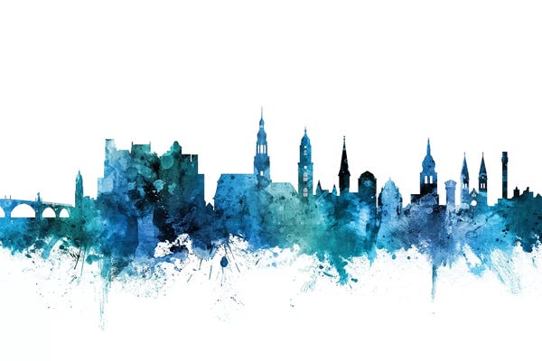 Baden-Wurttemberg: Blue Heidelberg, Germany Skyline by Michael Tompsett
