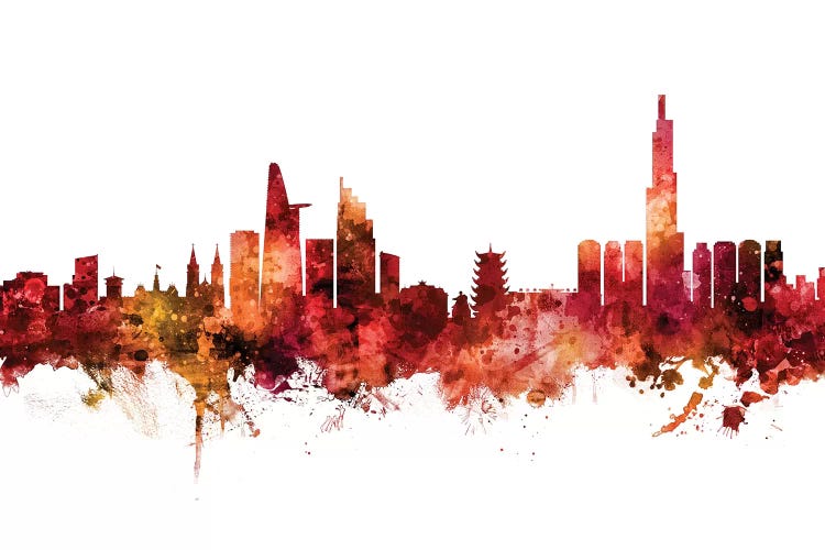 Rusted Ho Chi Minh City, Vietnam Skyline by Michael Tompsett wall art