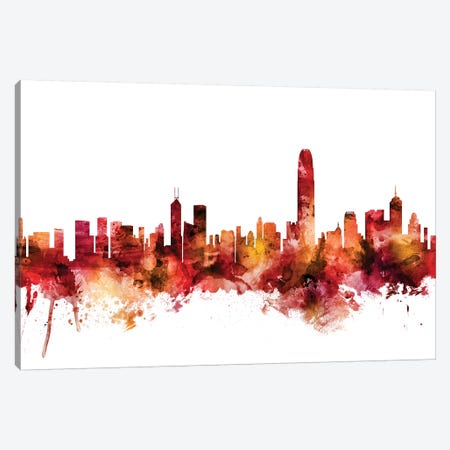 Hong Kong Skyline Canvas Print #MTO1384} by Michael Tompsett Canvas Wall Art