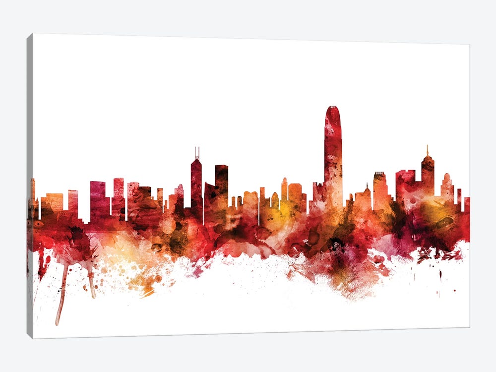 Hong Kong Skyline by Michael Tompsett 1-piece Canvas Art Print