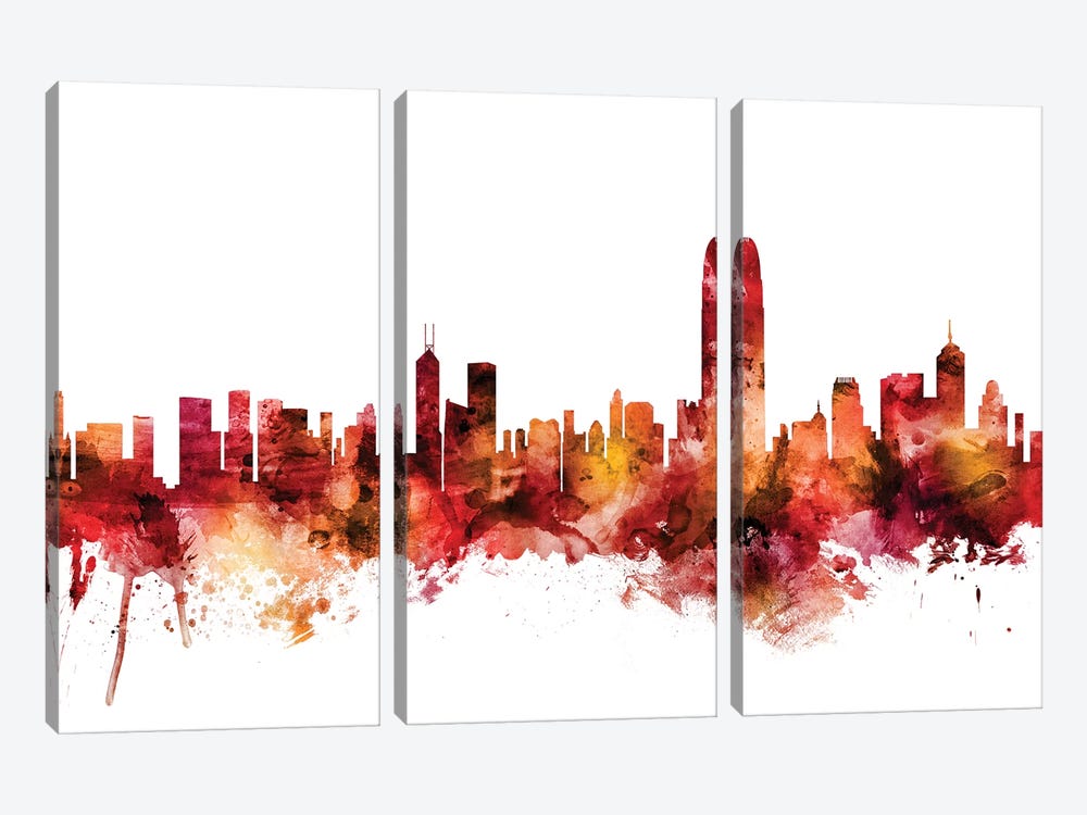 Hong Kong Skyline by Michael Tompsett 3-piece Art Print