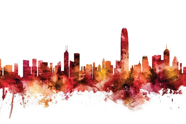 China: Rusted Hong Kong Skyline by Michael Tompsett