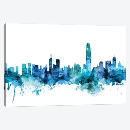 Hong Kong Skyline Canvas Print #MTO1385} by Michael Tompsett Canvas Artwork