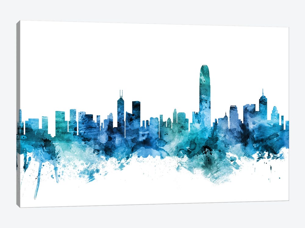 Hong Kong Skyline by Michael Tompsett 1-piece Canvas Art