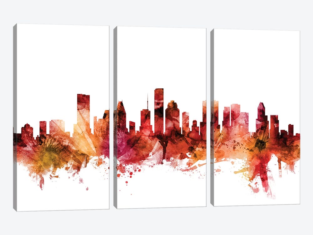 Houston, Texas Skyline by Michael Tompsett 3-piece Canvas Print